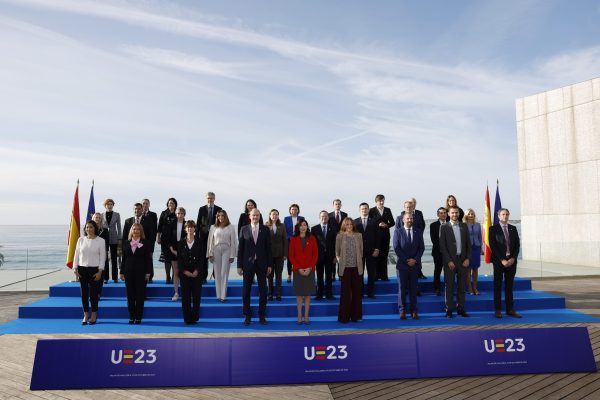 Rosa Ana Morillo, Secretary of State for Tourism of Spain, and the rest of EU ministers and heads of delegation pose for a family picture prior to the Informal Ministerial Meeting on Tourism at Palau de Congressos in Mallorca. Spain on 31st October 2023. Pool PEUE/ Julio Muñoz