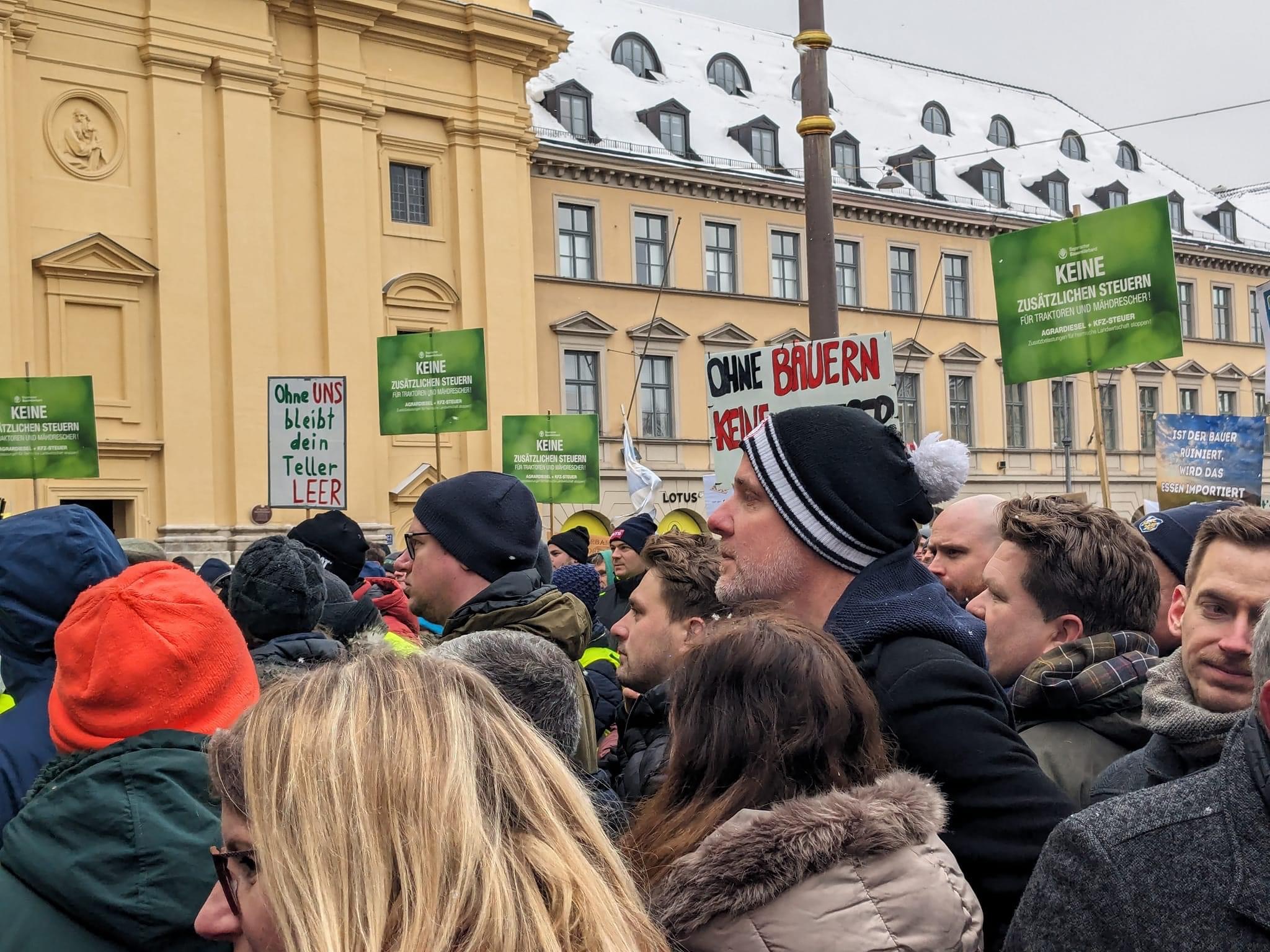 Proteste: Landwirtschaft und Logistik in München